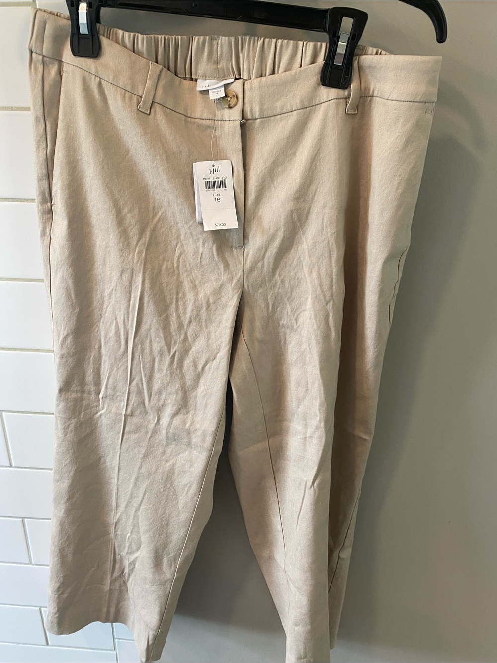 J. Jill Flax Pants in Light Beige